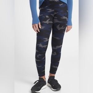 ATHLETA GIRL Chit Chat Tights, Blue Camo
